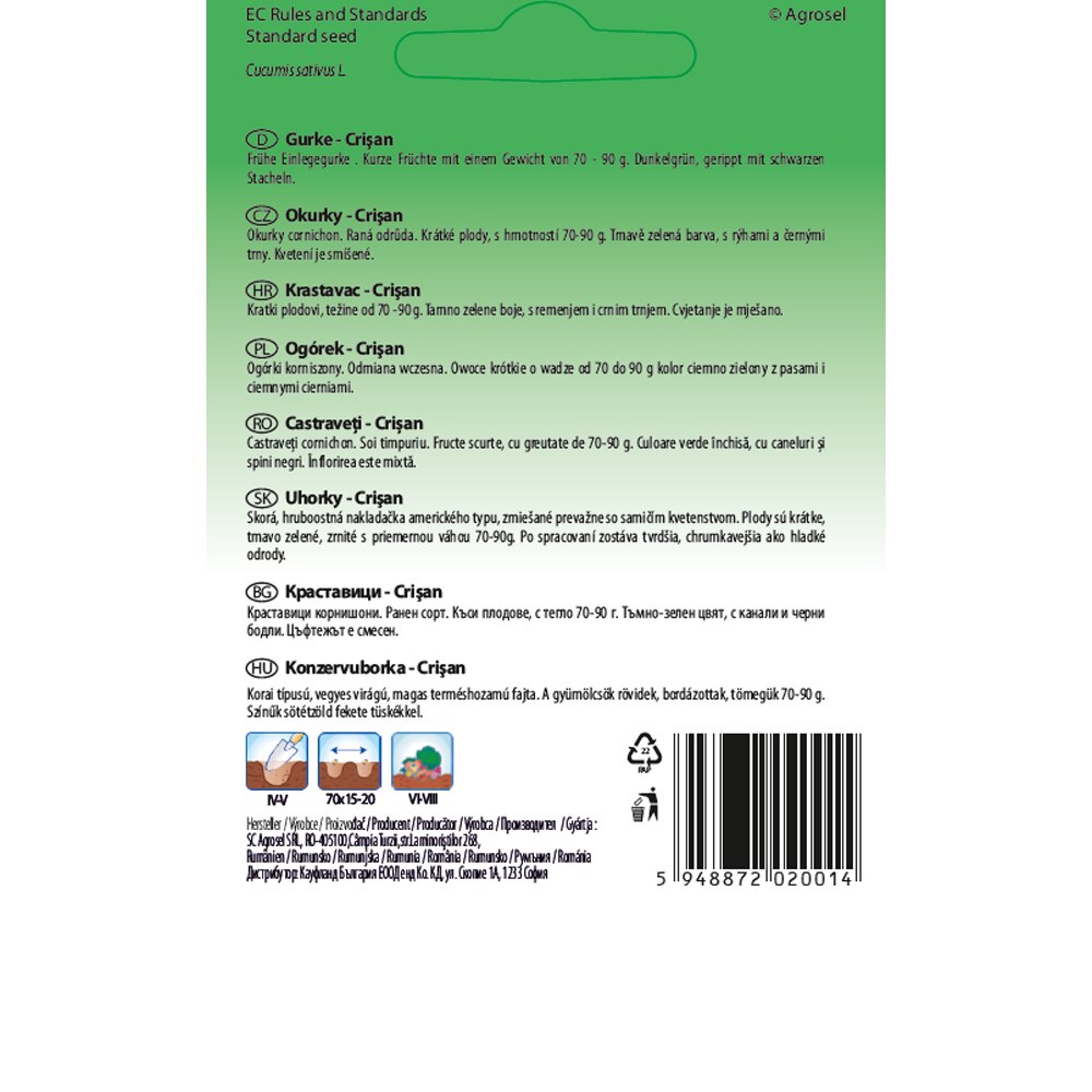 Castraveti Crisan SEMAS, 0.5 g