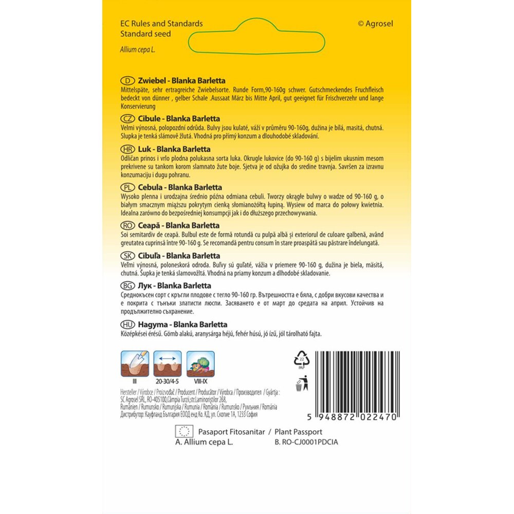 Ceapa Blanca Barletta SEMAS, 1.5 g
