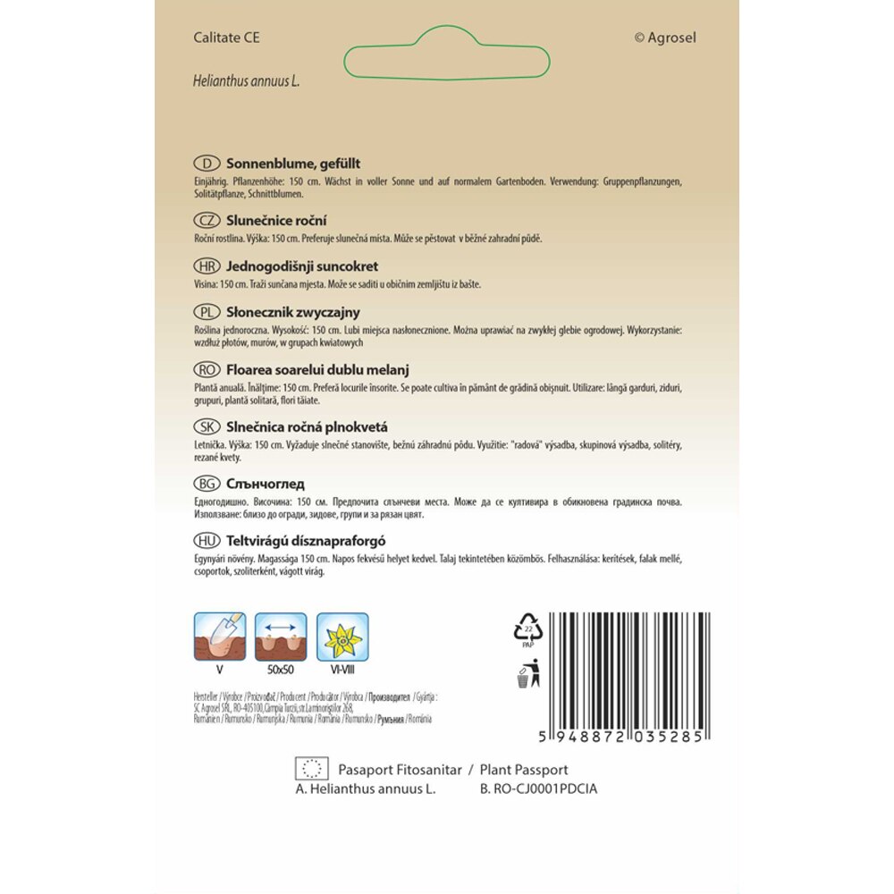 Floarea Soarelui Dublu SEMAS, 3 g