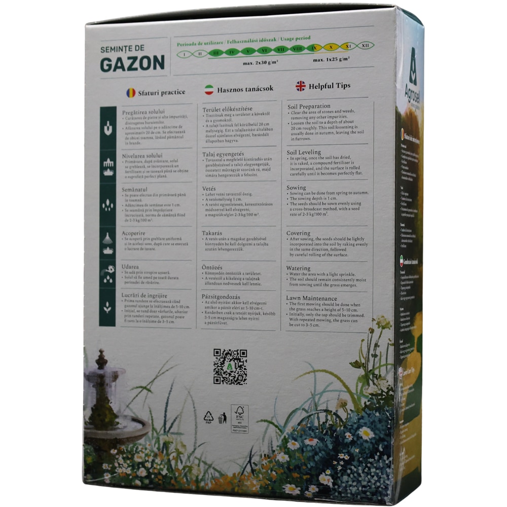 Seminte gazon AGROSEL Premium Royal Lawn, 1Kg