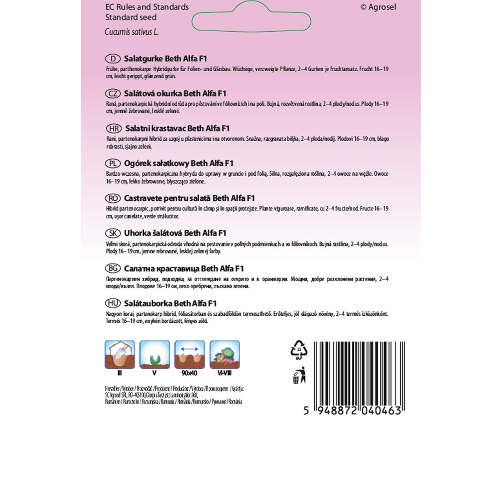 Castraveti Beth Alfa F1 SEMAS, 10 bucati