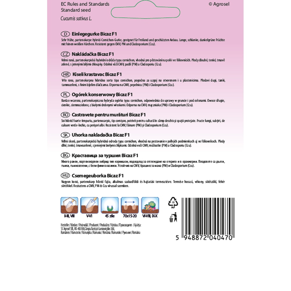 Castraveti Bicaz F1 SEMAS, 20 bucati