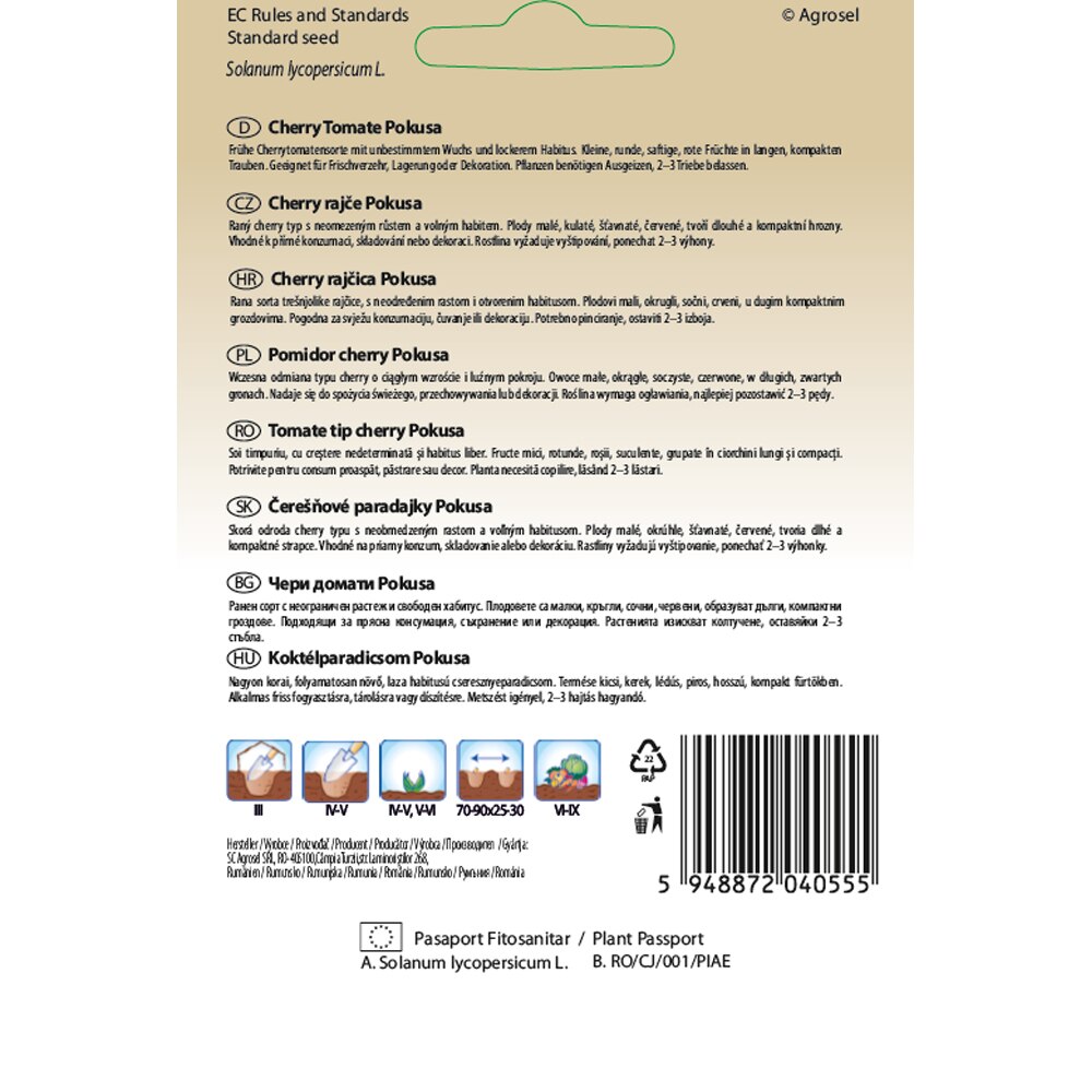 Tomate tip Cherry Pokusa SEMAS, 100 bucati