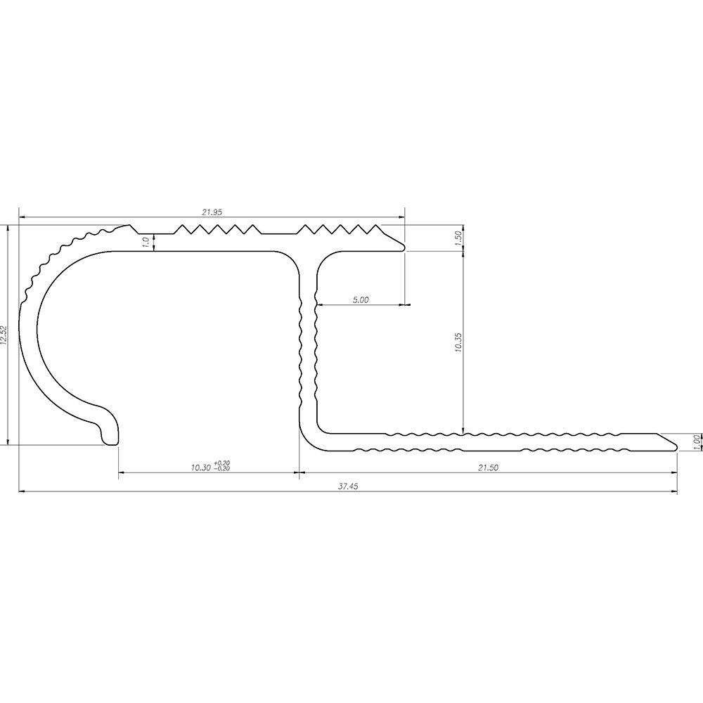 Profil aluminiu pentru treapta PROFILINE Venezia Plus, 2.5 m, olive