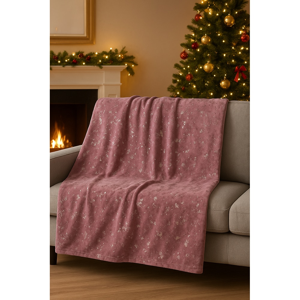 Patura decorativa BELLA, 150 x 200 cm, poliester, roz