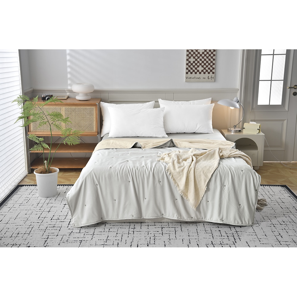 Cuvertura Laguna, 180 x 200 cm, poliester, gri