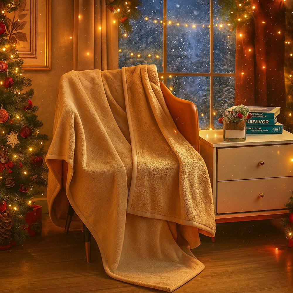 Patura AMBER GOLD, 180 x 200 cm, poliester, bej