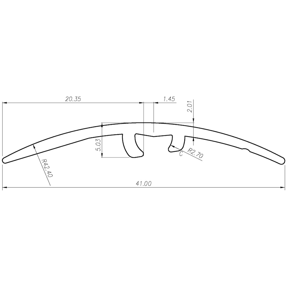 Profil trecere PM03378, aluminiu, 270 x 4.1 x 1.3 cm, negru