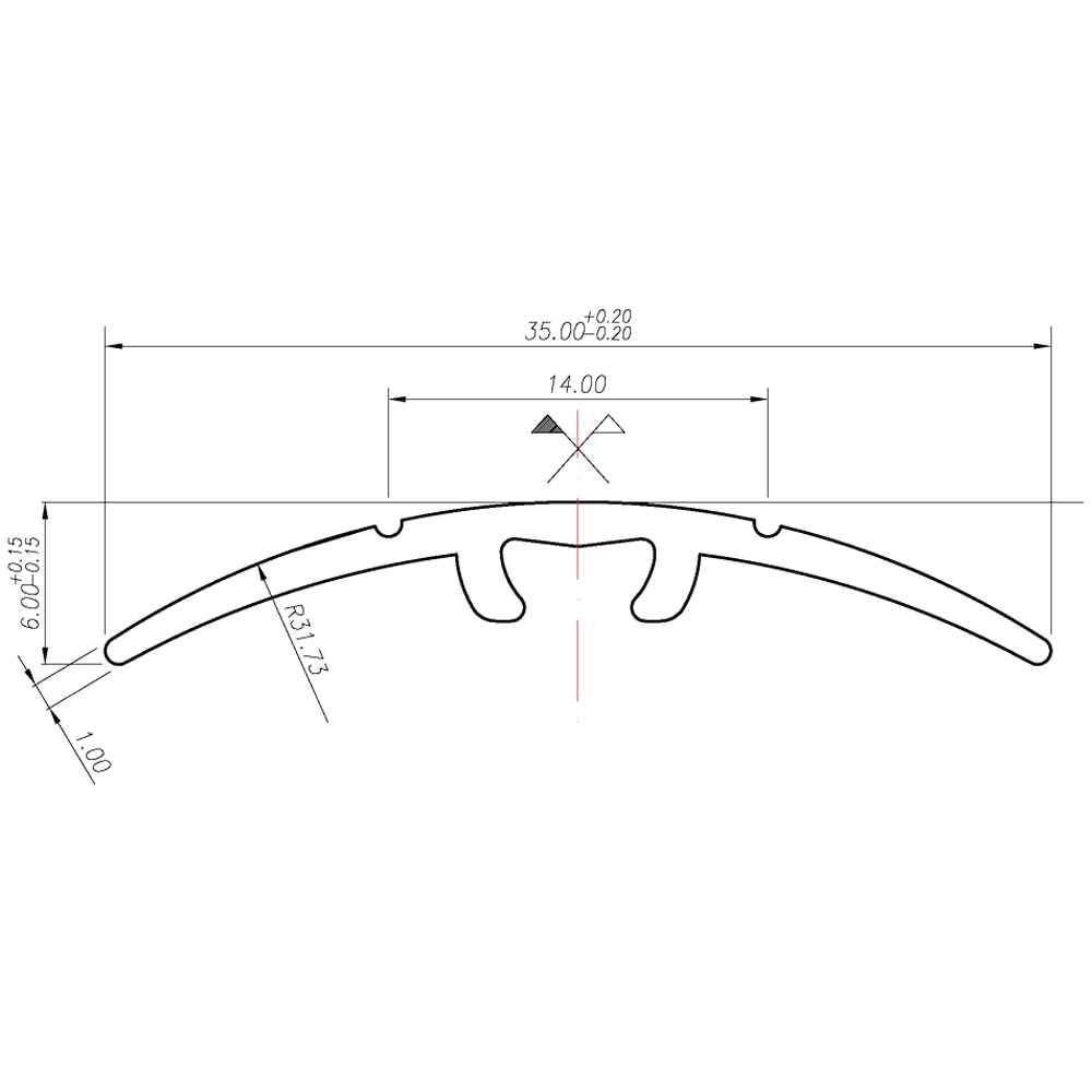 Profil trecere PM51948, aluminiu, 90 x 3.5 x 0.8 cm, negru