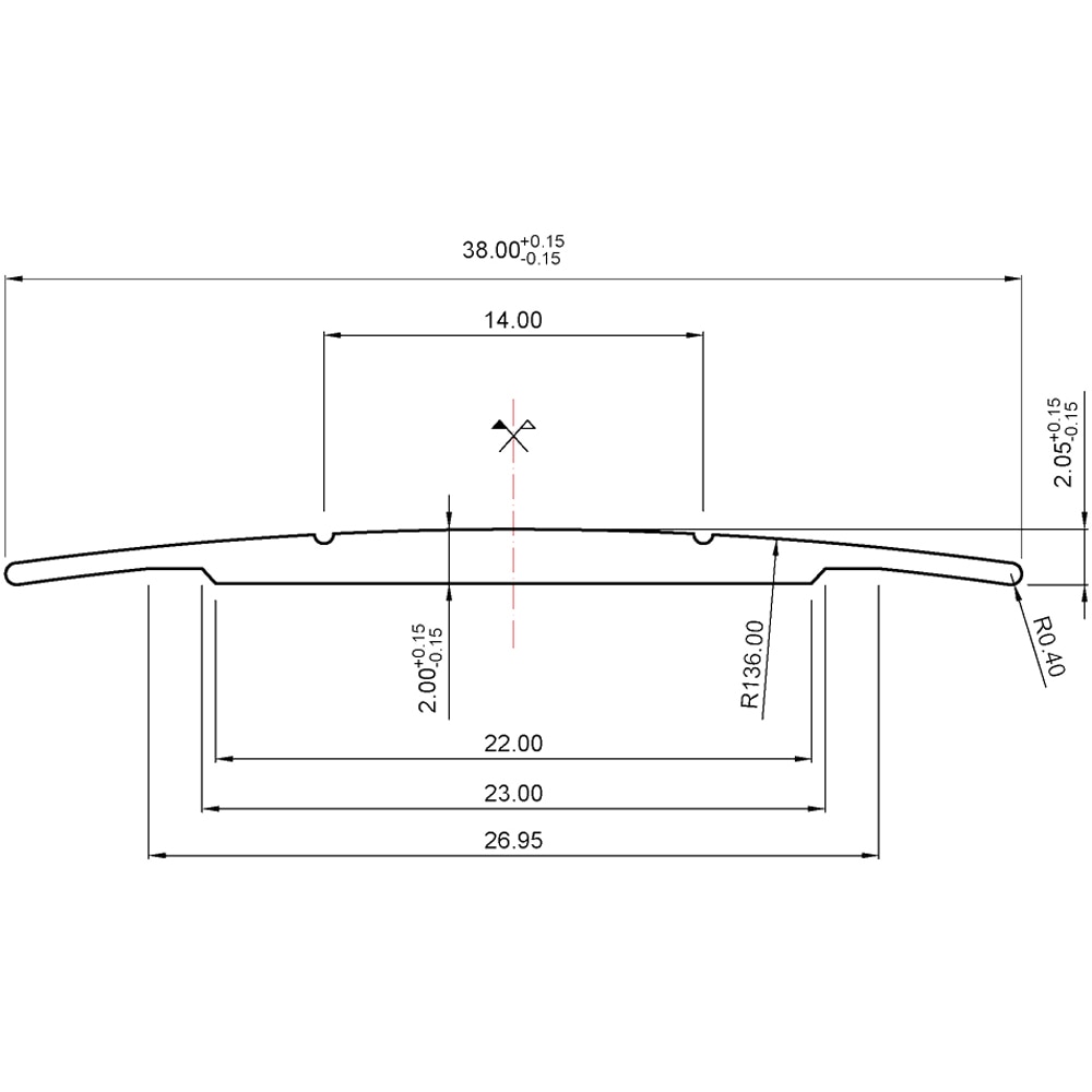 Profil trecere PM14078, aluminiu, 270 x 3.8 x 0.2 cm, negru