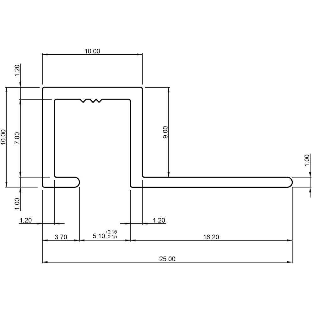 Profil trecere PML81010-GBG-2.5, aluminiu, 250 x 2.5 x 1 cm, gri perlat