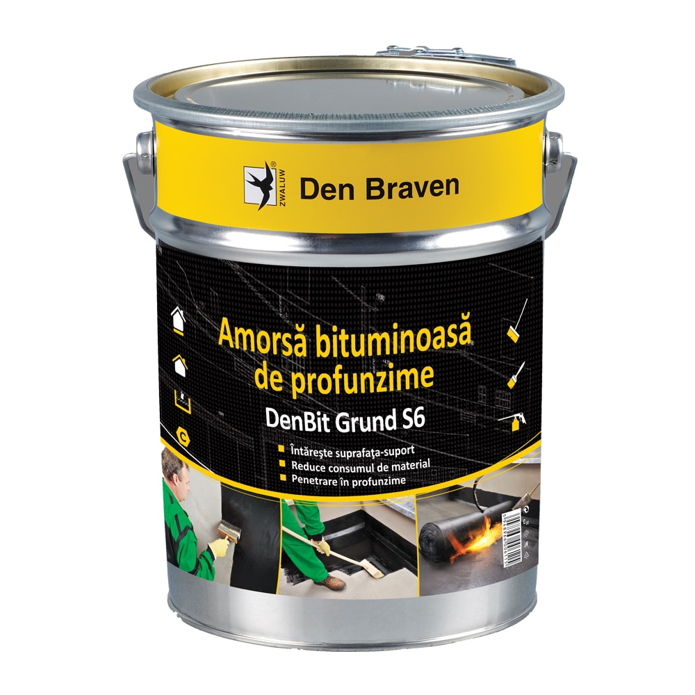 Amorsa Bituminoasa Den Braven Den Bit, Negru, Pensulabila, 19 Kg