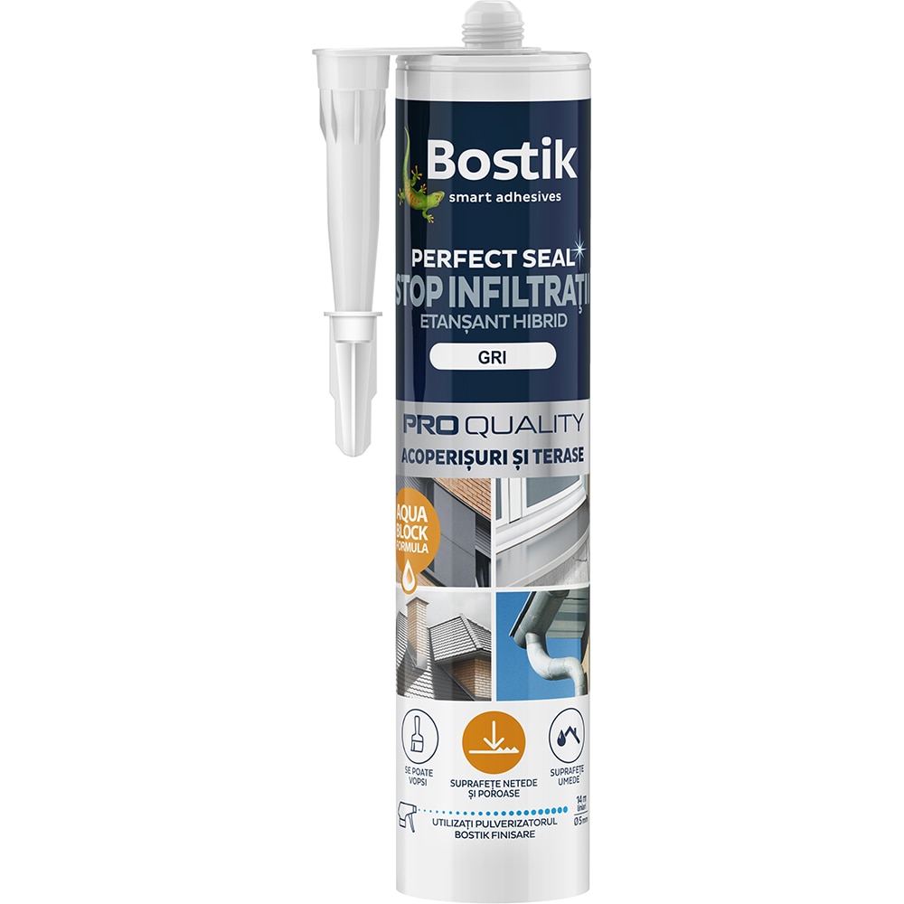 Etansant Stop infiltratii BOSTIK Perfect Seal Hybrid, gri, 290 ml