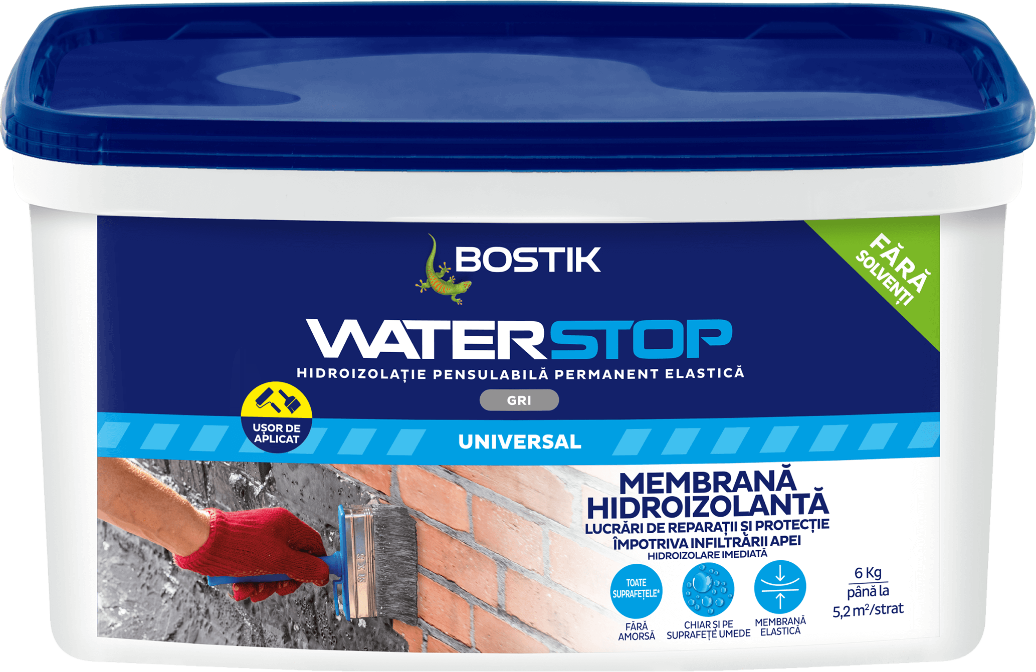 Membrana hidroizolanta BOSTIK WaterStop, gri, 6 kg