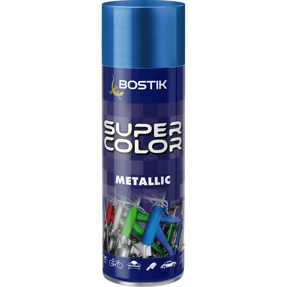 Email spray cu efect metalic Bostik Super color, albastru, 400 ml