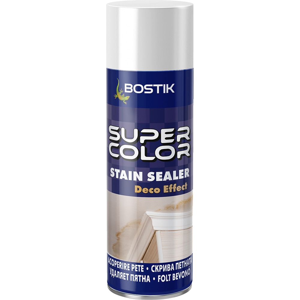 Vopsea spray pentru acoperire pete Bostik Super Color, alb, 400 ml