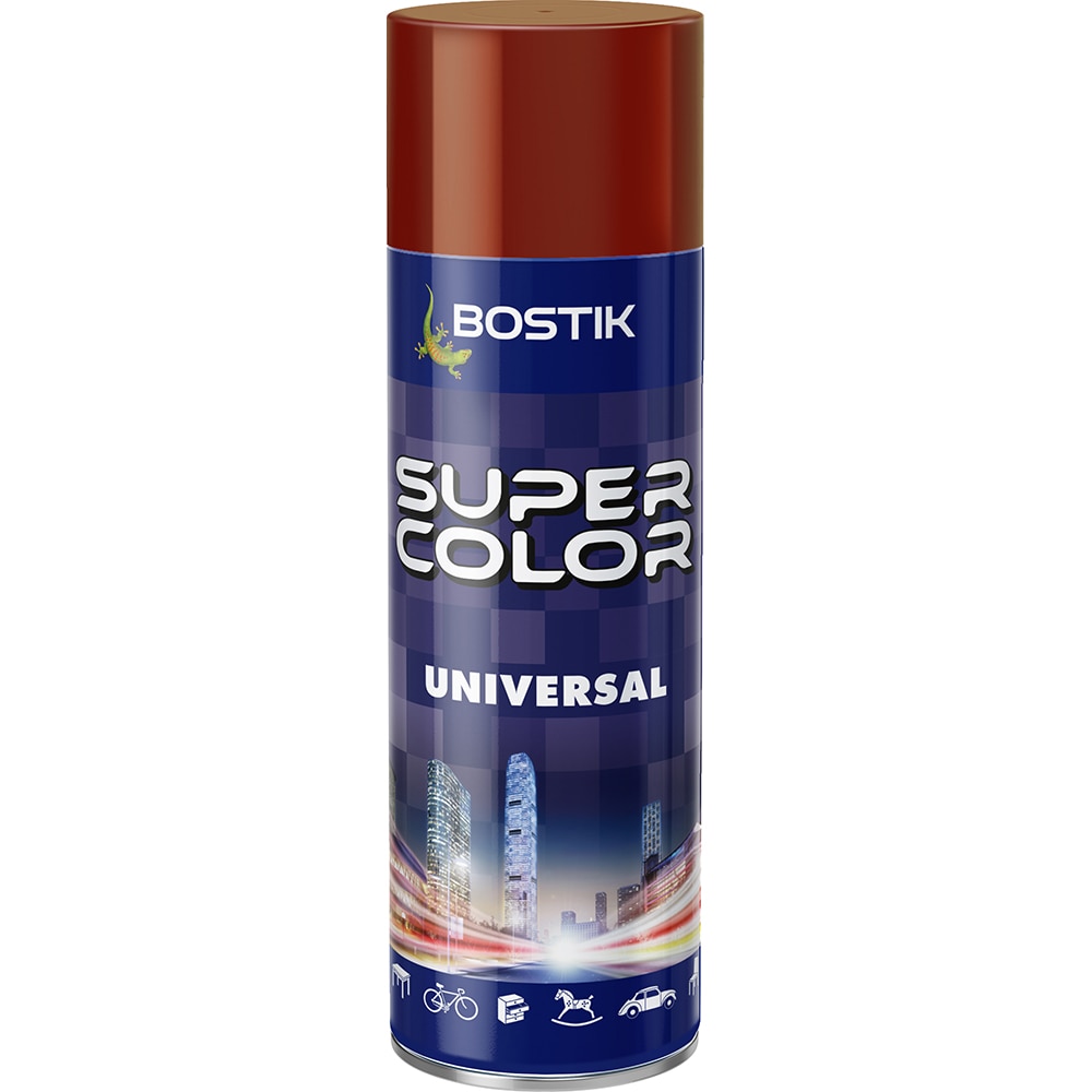 Vopsea spray universala Bostik Super Color RAL3011, rosu inchis, 400 ml