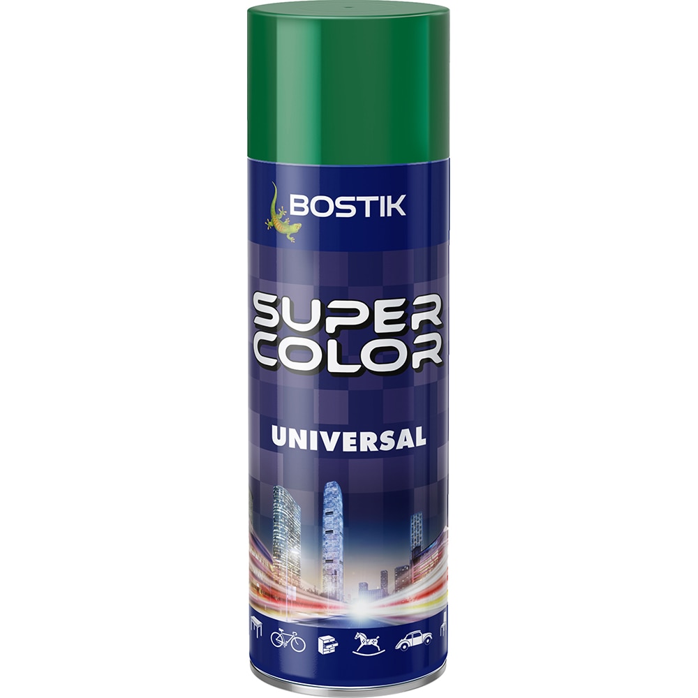 Vopsea spray universala Bostik Super Color RAL6001, verde smarald, 400 ml