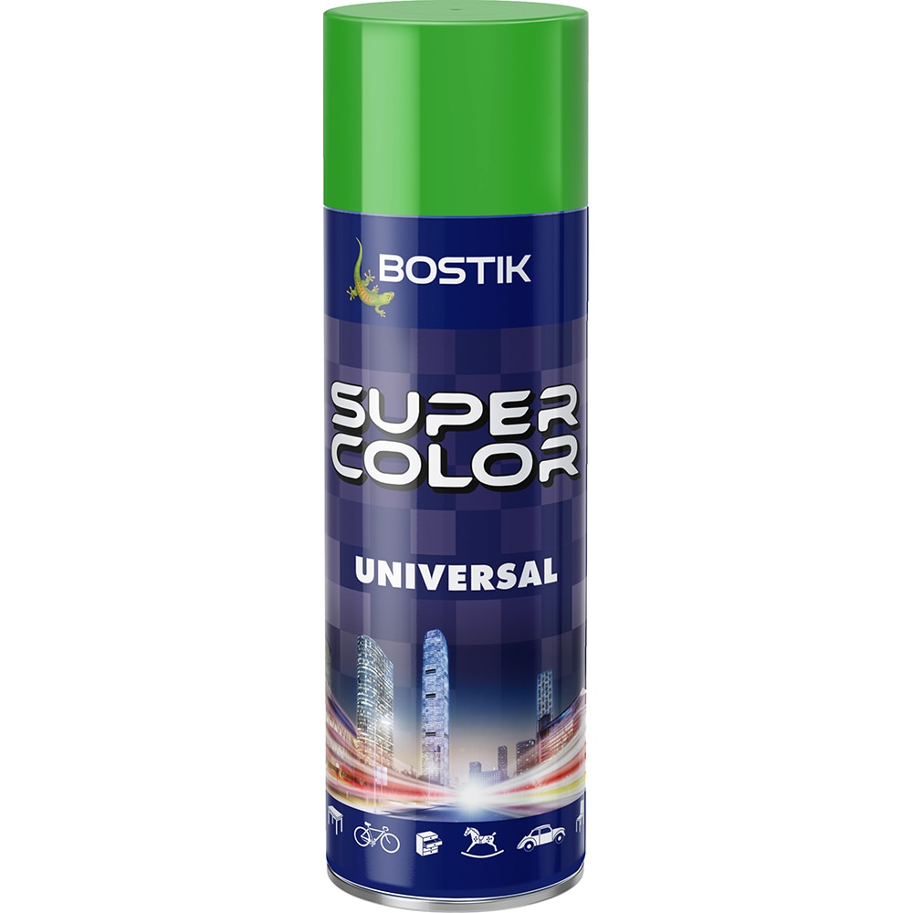 Vopsea spray universala Bostik Super Color RAL6018, verde deschis, 400 ml