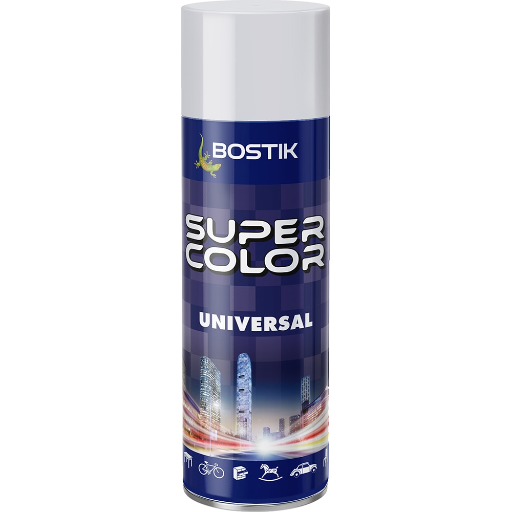 Vopsea spray universala Bostik Super Color RAL7047, alb-gri, 400 ml