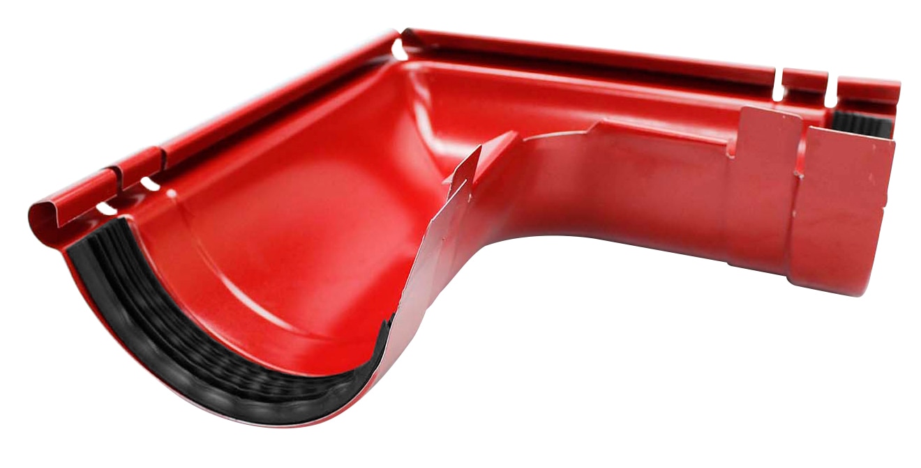 Coltar jgheab exterior, rosu, diametru 90 mm, lungime 150 mm, model 3010  Bravo