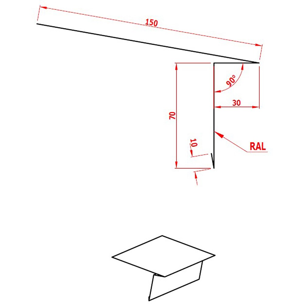 Sort jgheab SMART, Click, RAL 7016 Mat, 2 m