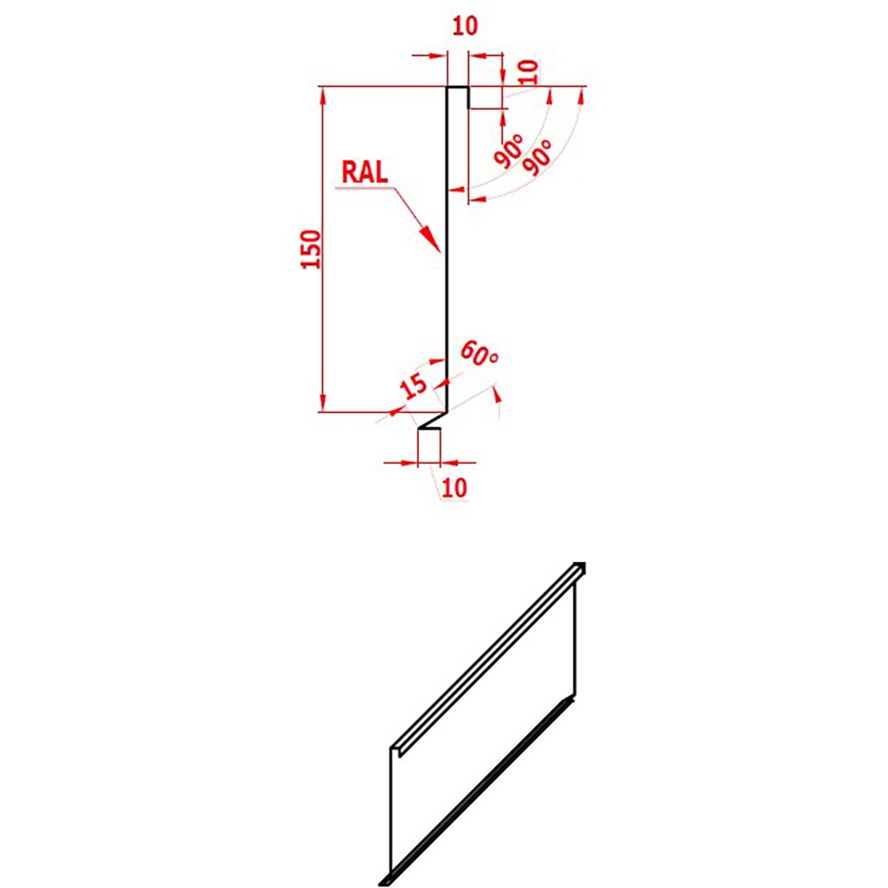 Cornier margine SMART, Click, RAL 7016 Mat, 2 m