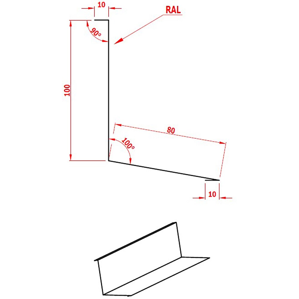 Profil calcan SMART, Click, RAL 7016 Mat, 2 m
