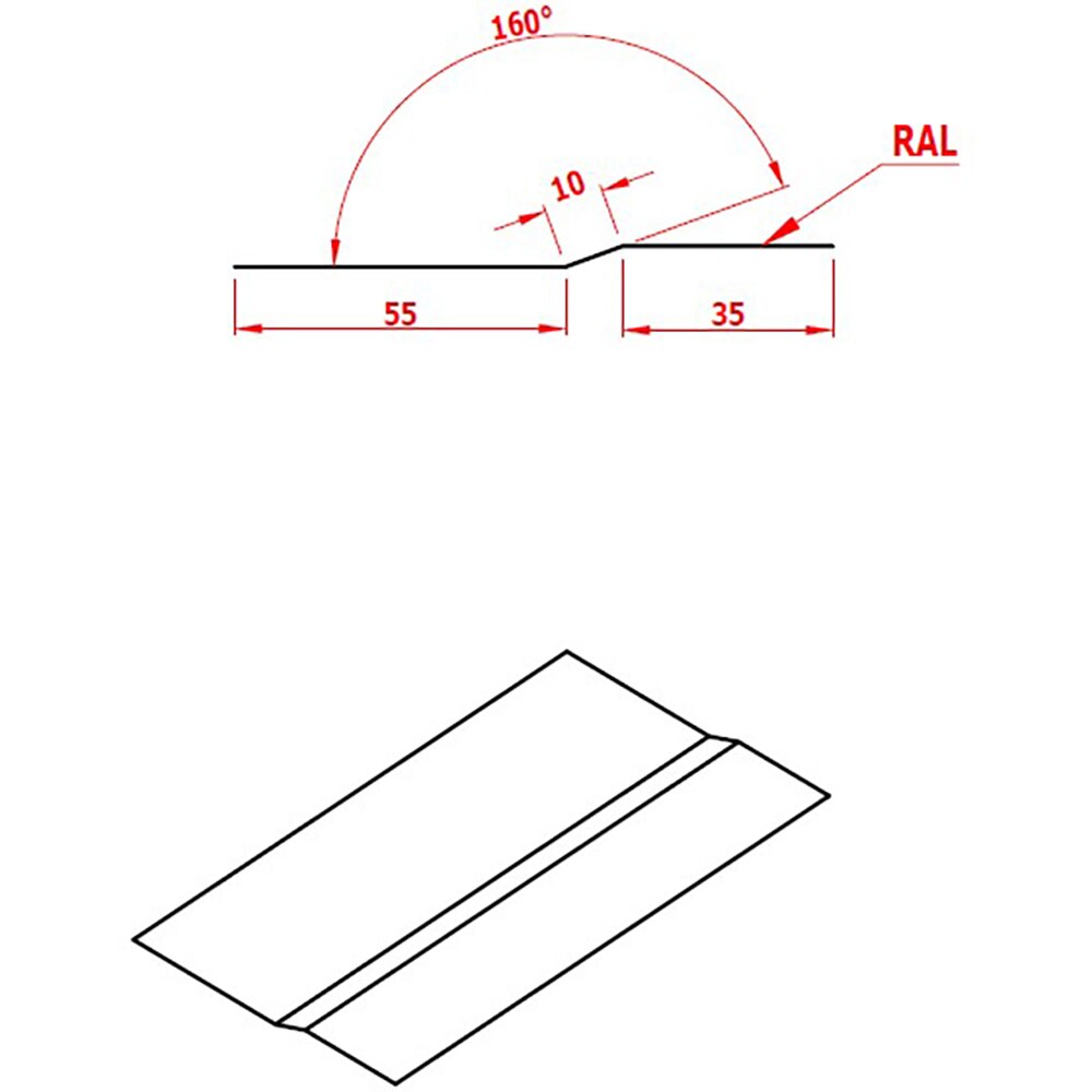 Profil de agatare plat SMART, Click, RAL 7016 Mat, 2 m