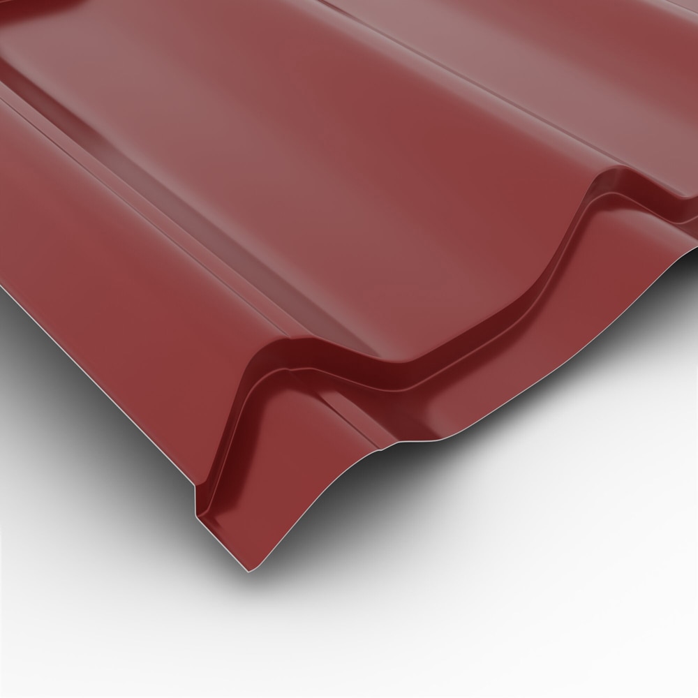 Tigla metalica, Rosu, RAL 3011, 0,4 mm x 185 x 120 cm, lucios, 2,22 mp  Bravo 