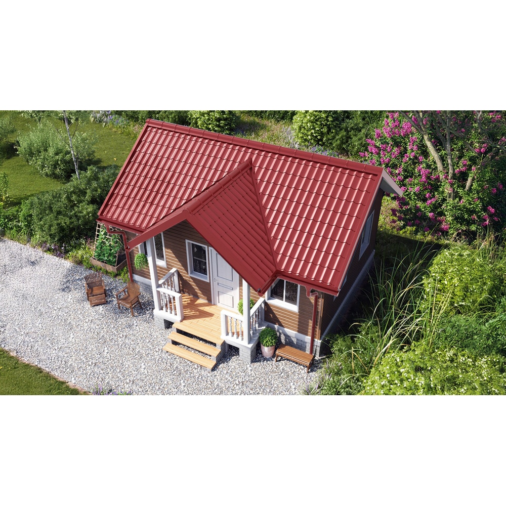 Tigla metalica, Rosu, RAL 3011, 0,4 mm x 220 x 120 cm, lucios, 2,64 mp  Bravo 