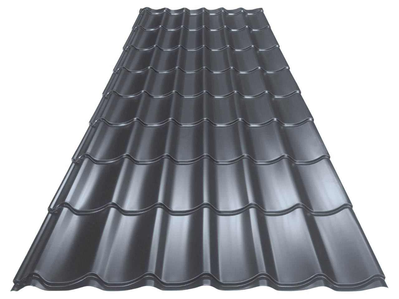 Tigla metalica, Gri, RAL 7016, 0,4 mm x 220 x 120 cm, classic, 2,64 mp  Bravo