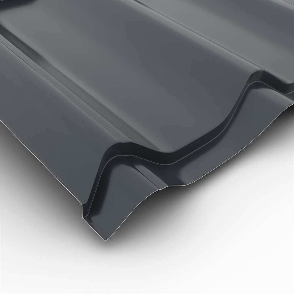 Tigla metalica, Gri, RAL 7016, 0,4 mm x 220 x 120 cm, classic, 2,64 mp  Bravo 