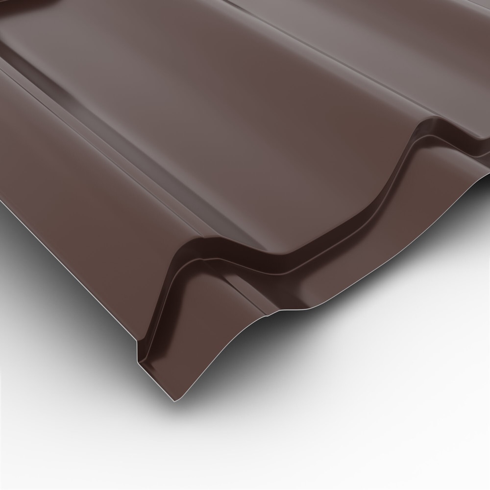 Tigla metalica, Maro, RAL 8017, 0,4 mm x 220 x 120 cm, 2,64 mp  Bravo Lucios
