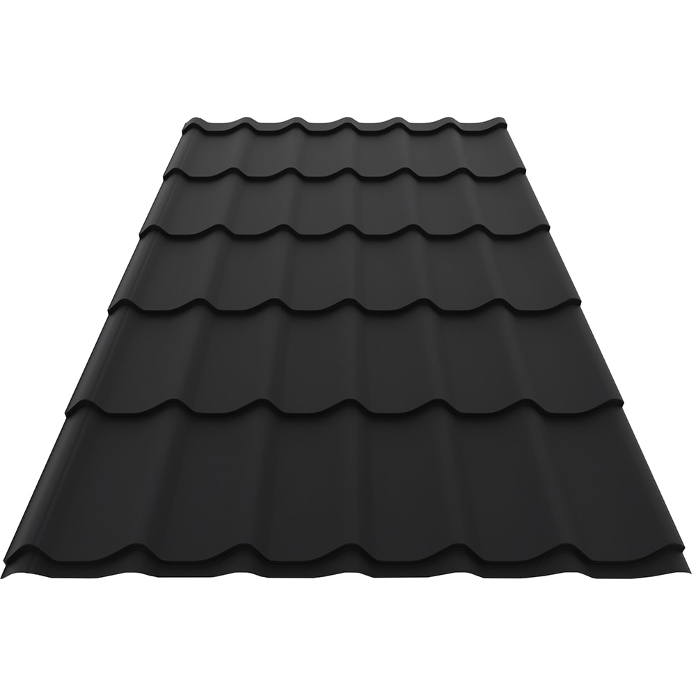 Tigla metalica Smart, gri mat (RAL 9005), 0.4 mm, 185 x 120 cm