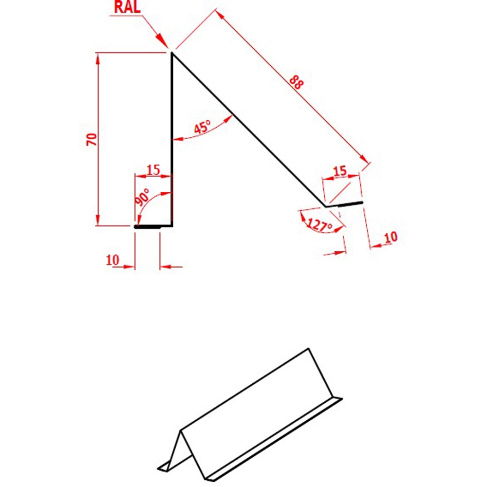 Opritor zapada SMART, 200 x 20.8 cm, grosime 0.4 mm, RAL 7016, gri antracit