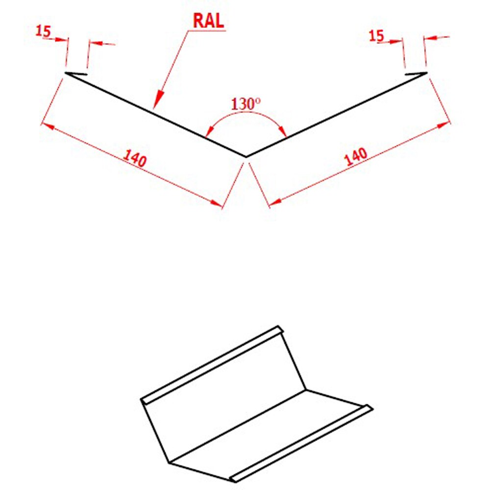 Dolie interioara SMART, 200 x 31.2 cm, grosime 0.4 mm, RAL 7016, gri antracit