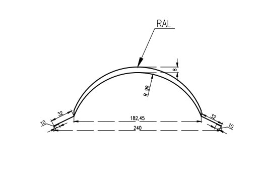 Coama Nervurata 8017 Mat 312Mm 2M
