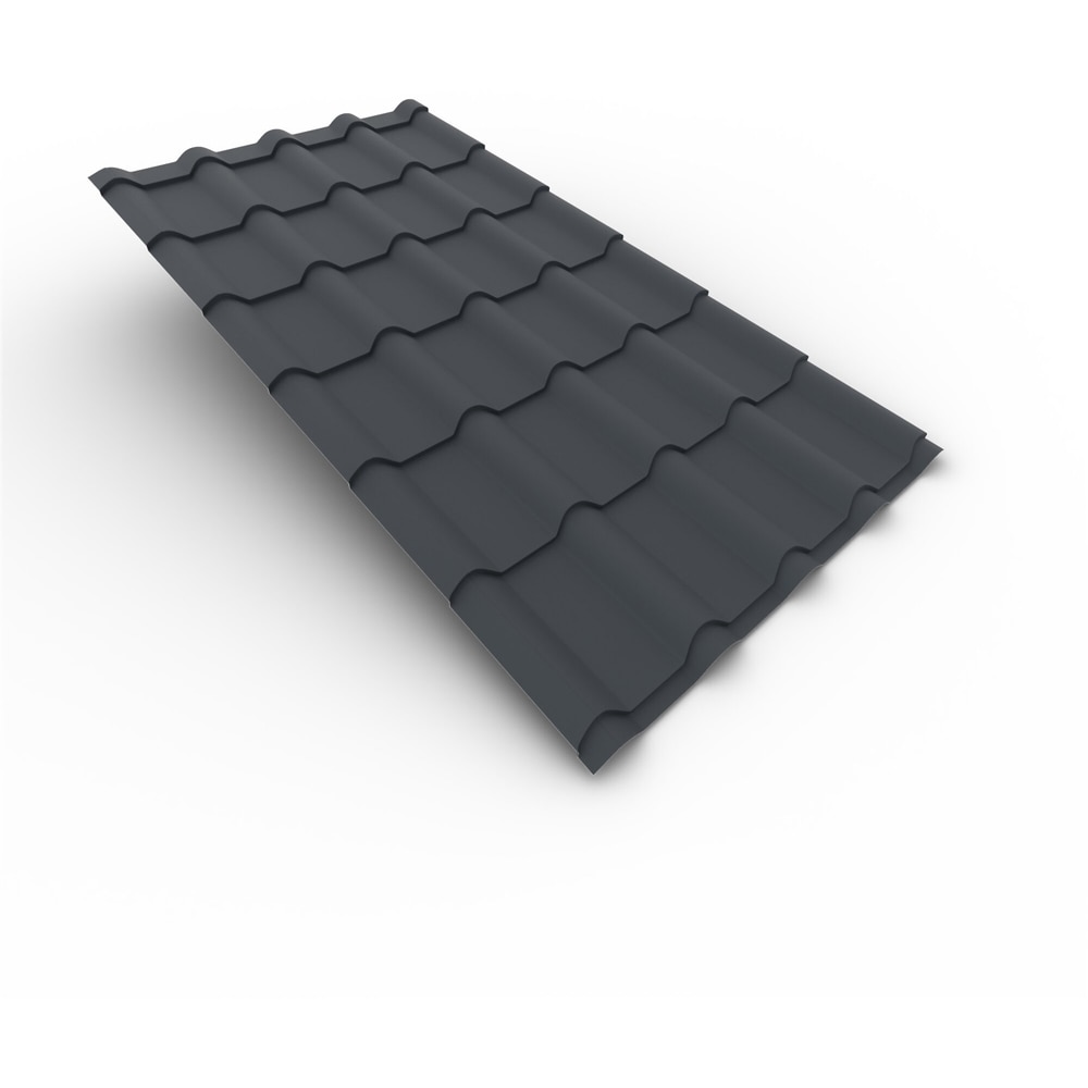 Tigla metalica, Gri, RAL 7016, 0,5 mm x 224 x 118.5 cm, mediteran, 2,65 mp  Bravo 