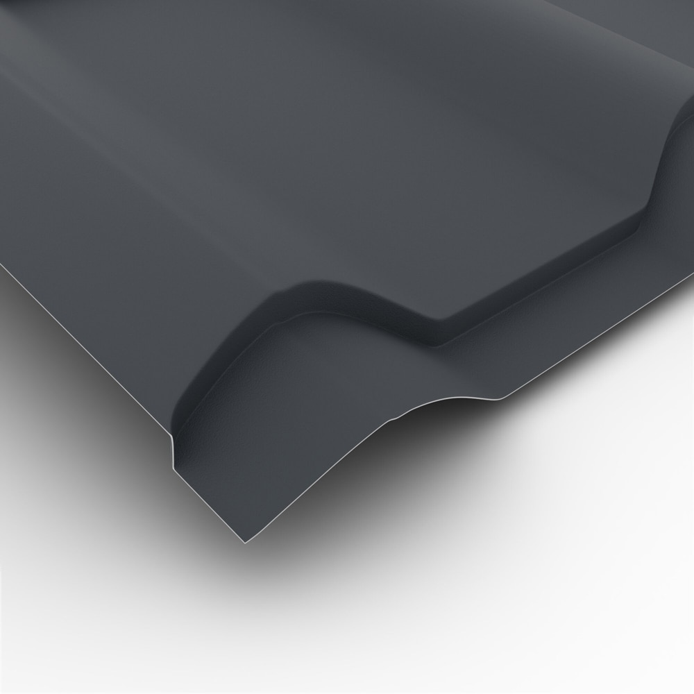 Tigla metalica, Gri, RAL 7016, 0,5 mm x 224 x 118.5 cm, mediteran, 2,65 mp  Bravo 