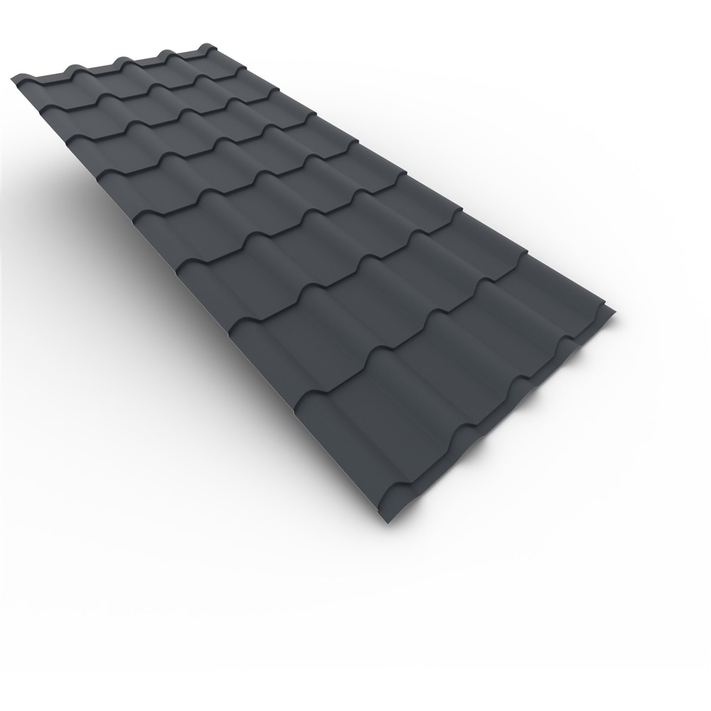 Tigla metalica, Gri, RAL 7016, 0,5 mm x 294 x 118,5 cm, structurat, 3,48 mp  Bravo 