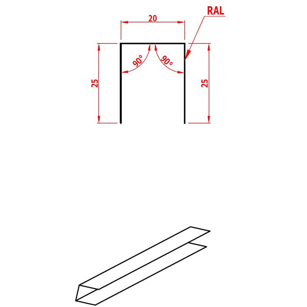 Profil acoperire, maro, lungime 2 m, diametru 70 mm