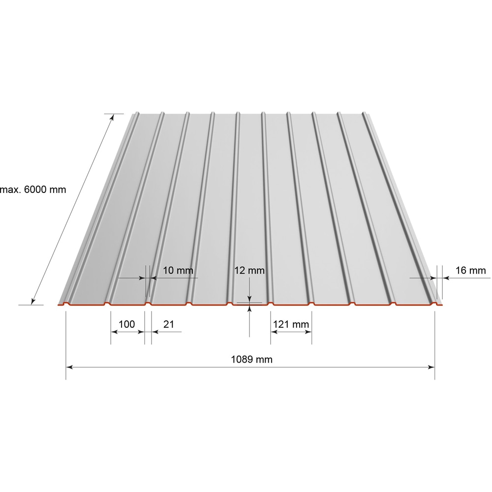 Tabla cutata H12 SMART, 0.4 mm, 2 x 1.142 m, maro, RAL 8017 Lucios Smart