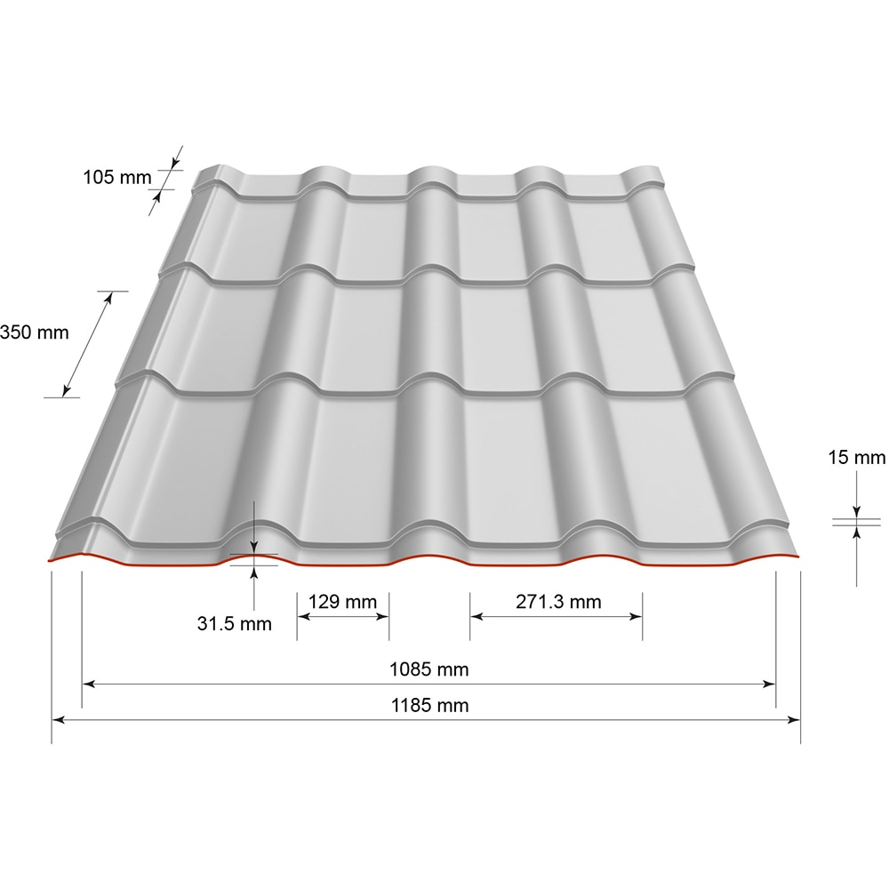 Tigla metalica Smart Mediteran, maro mat (RAL 8017), 0.5 mm