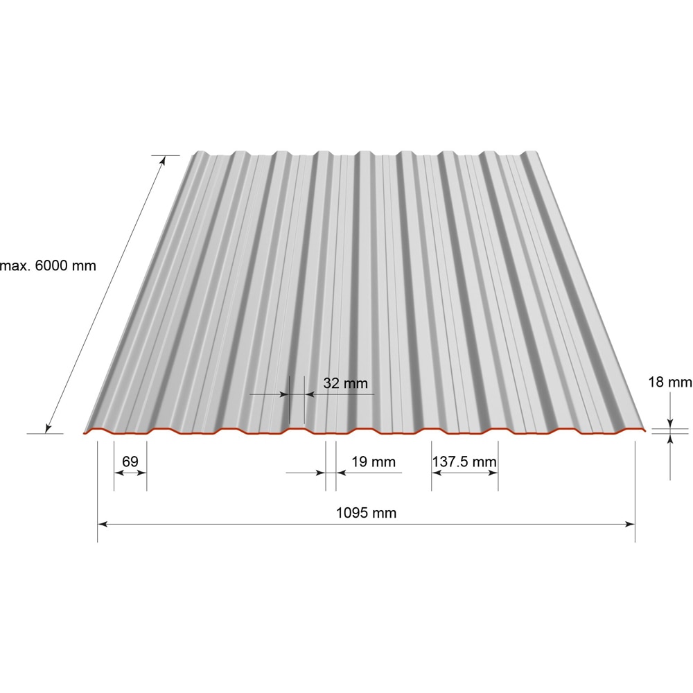 Tabla cutata H18, Gri, RAL 7016, 0,35 mm x 200 cm x 113,4 cm Bravo