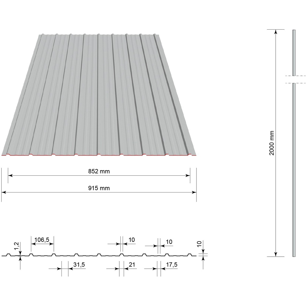Tabla cutata H10 SMART, 0.25 mm, 2 x 0.915 m, maro, RAL 8017