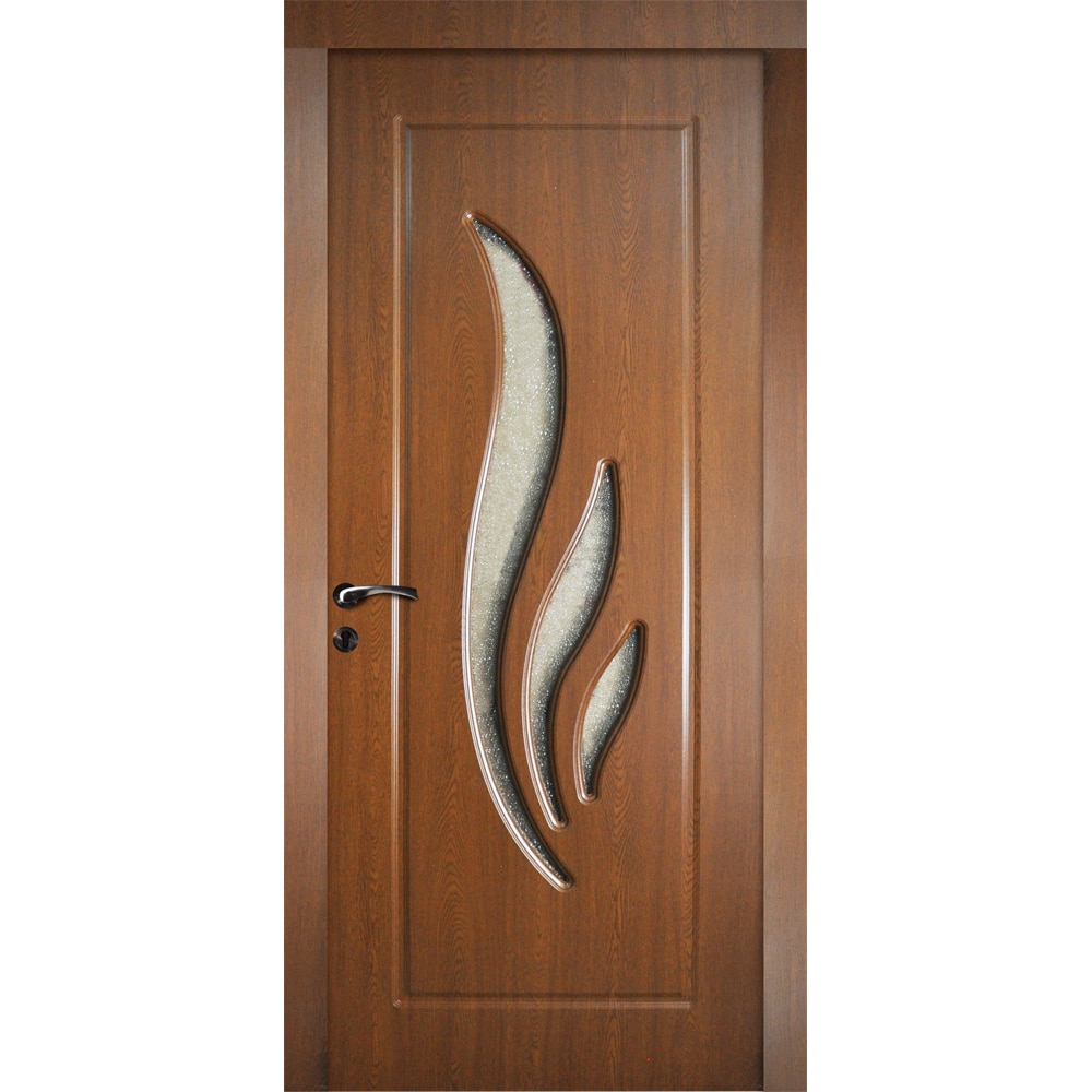 Usa interior OP071, cu geam, reversibila, MDF, 70 x 204 cm, stejar