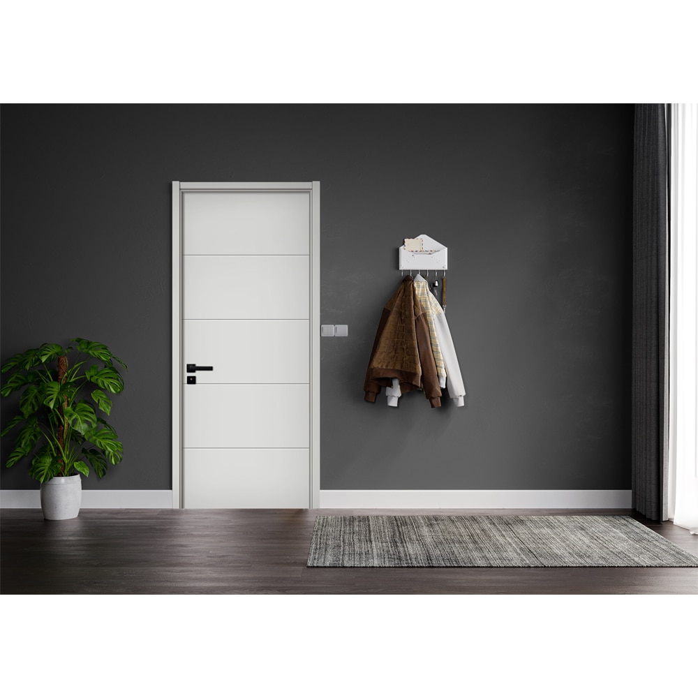 Usa interior KM512, fara geam, reversibila, MDF, 60 x 204 cm, alb