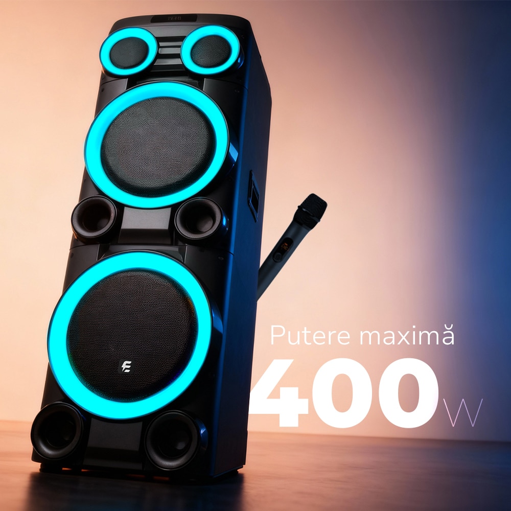 Sistem audio E-BODA Monster Party M200, 400W, Bluetooth, USB, negru