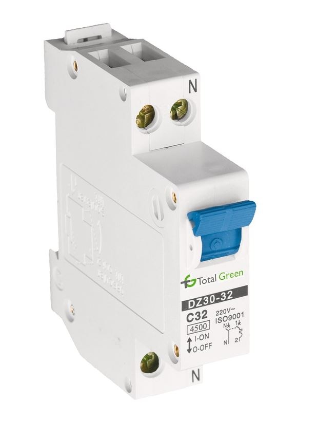 Disjunctor electric faza + nul 20 A, 5 kA, 220 - 240 V, 50 - 60 Hz • Total Green